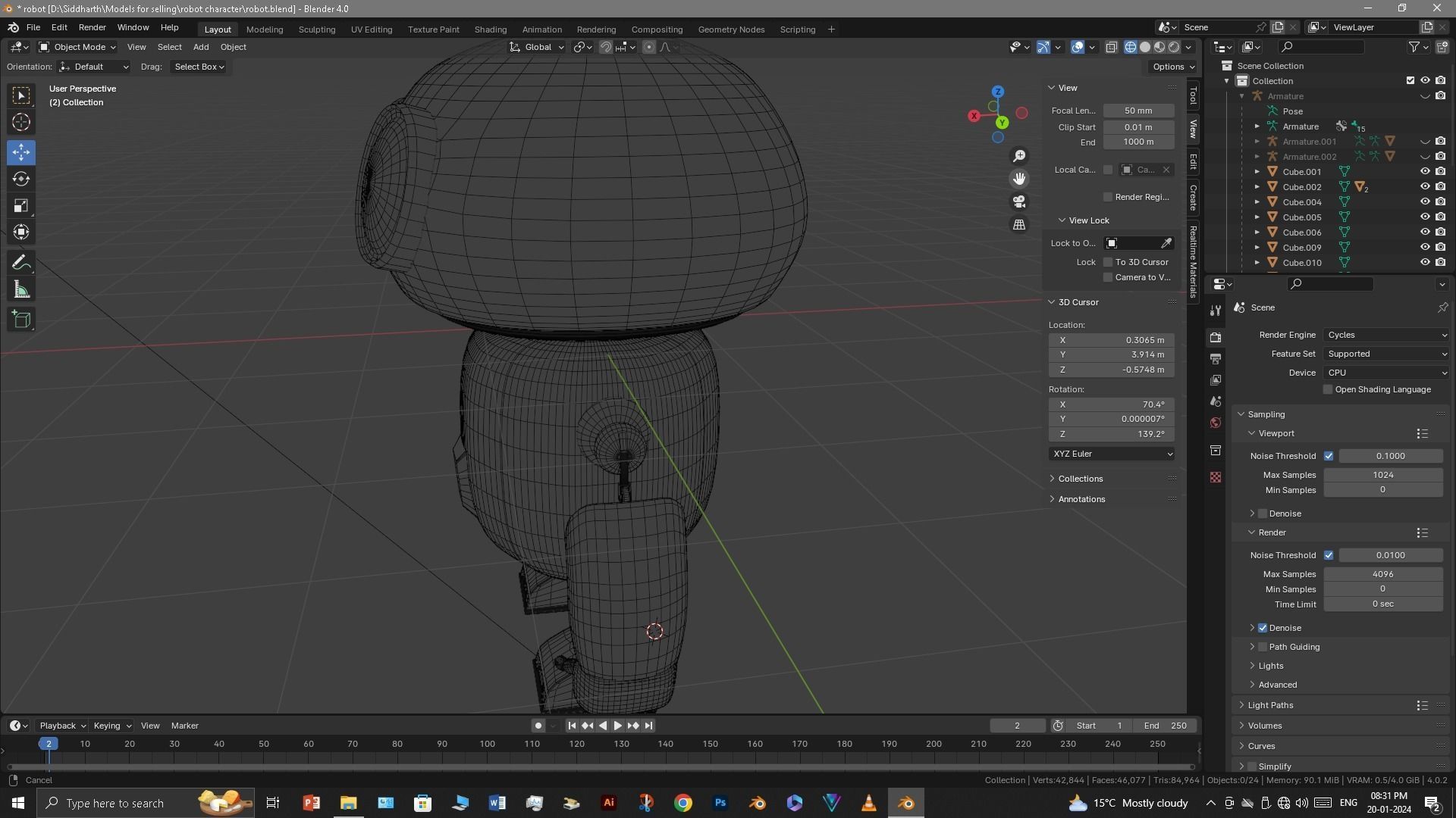 Robot Low-poly 3D model_21
