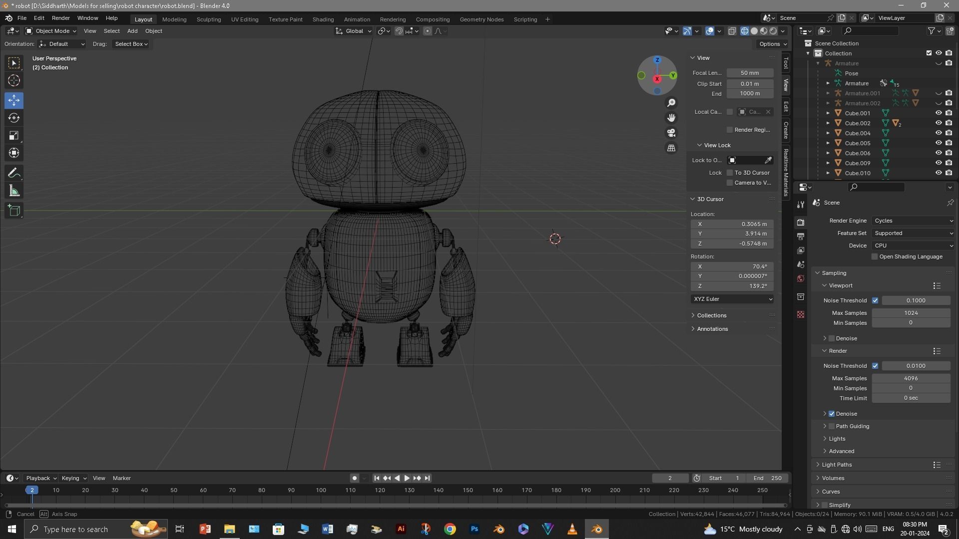 Robot Low-poly 3D model_19
