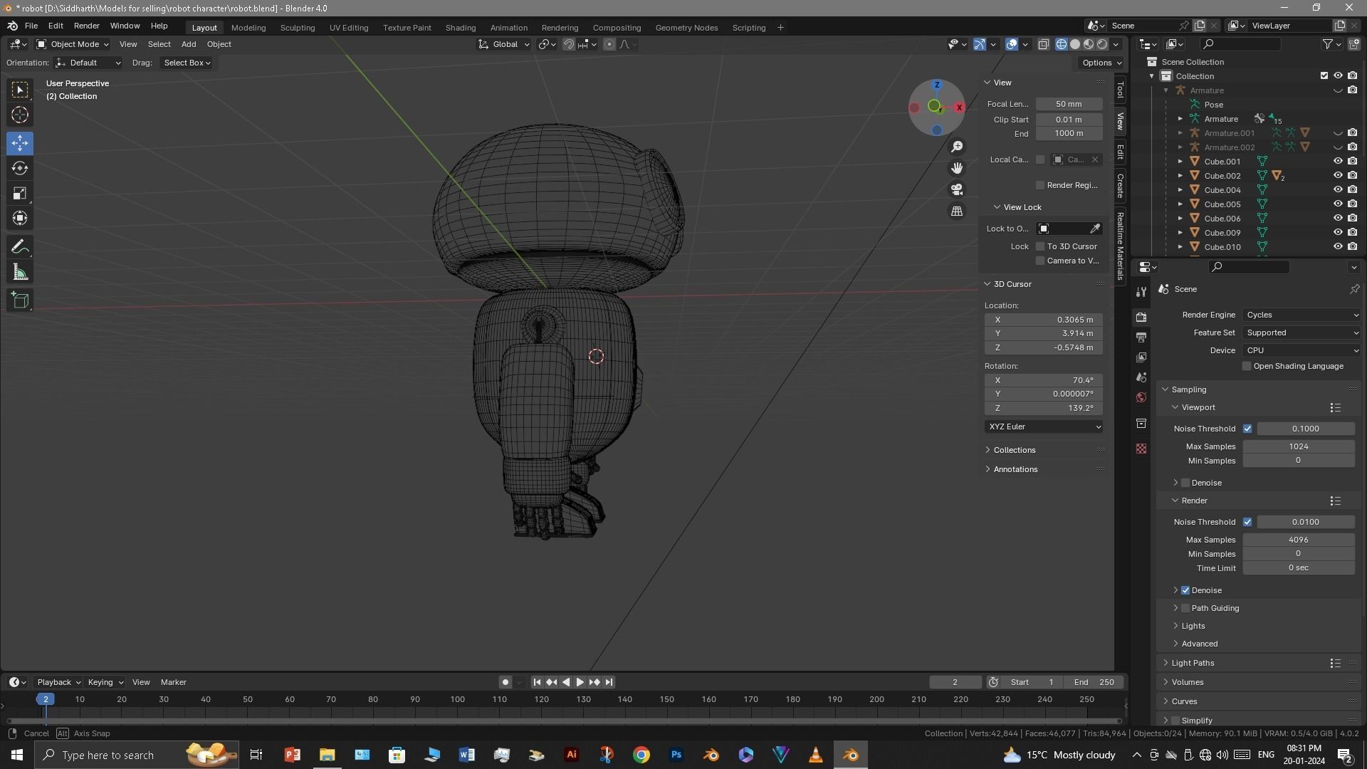 Robot Low-poly 3D model_27