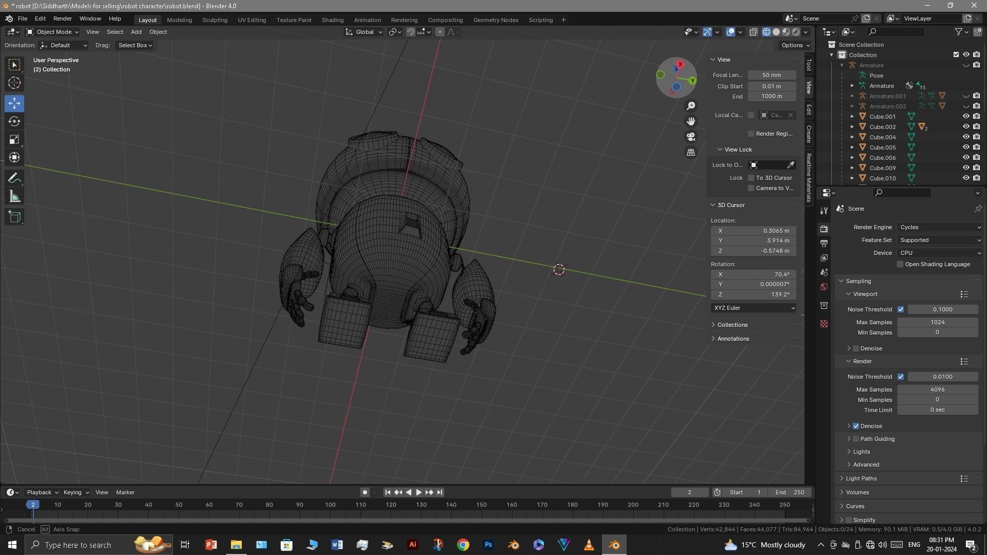 Robot Low-poly 3D model_31