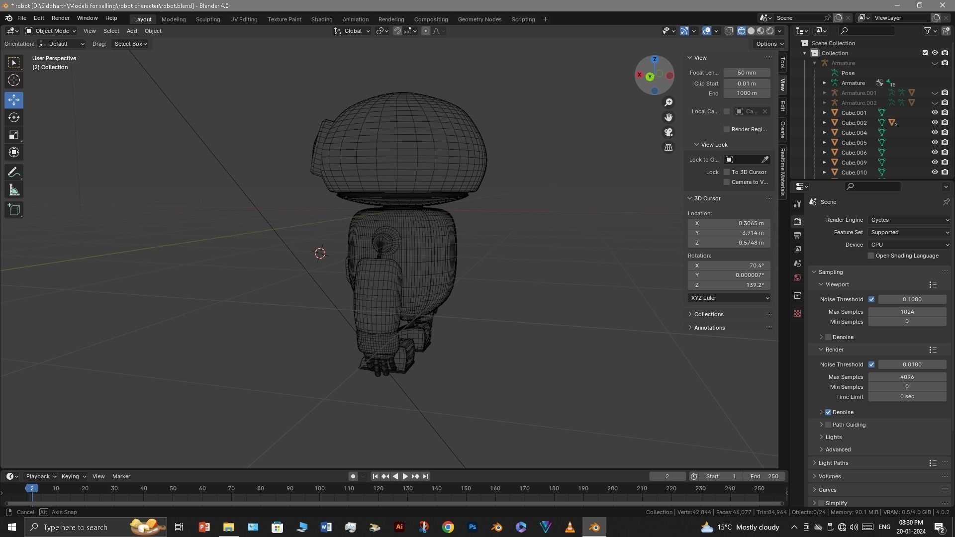 Robot Low-poly 3D model_23