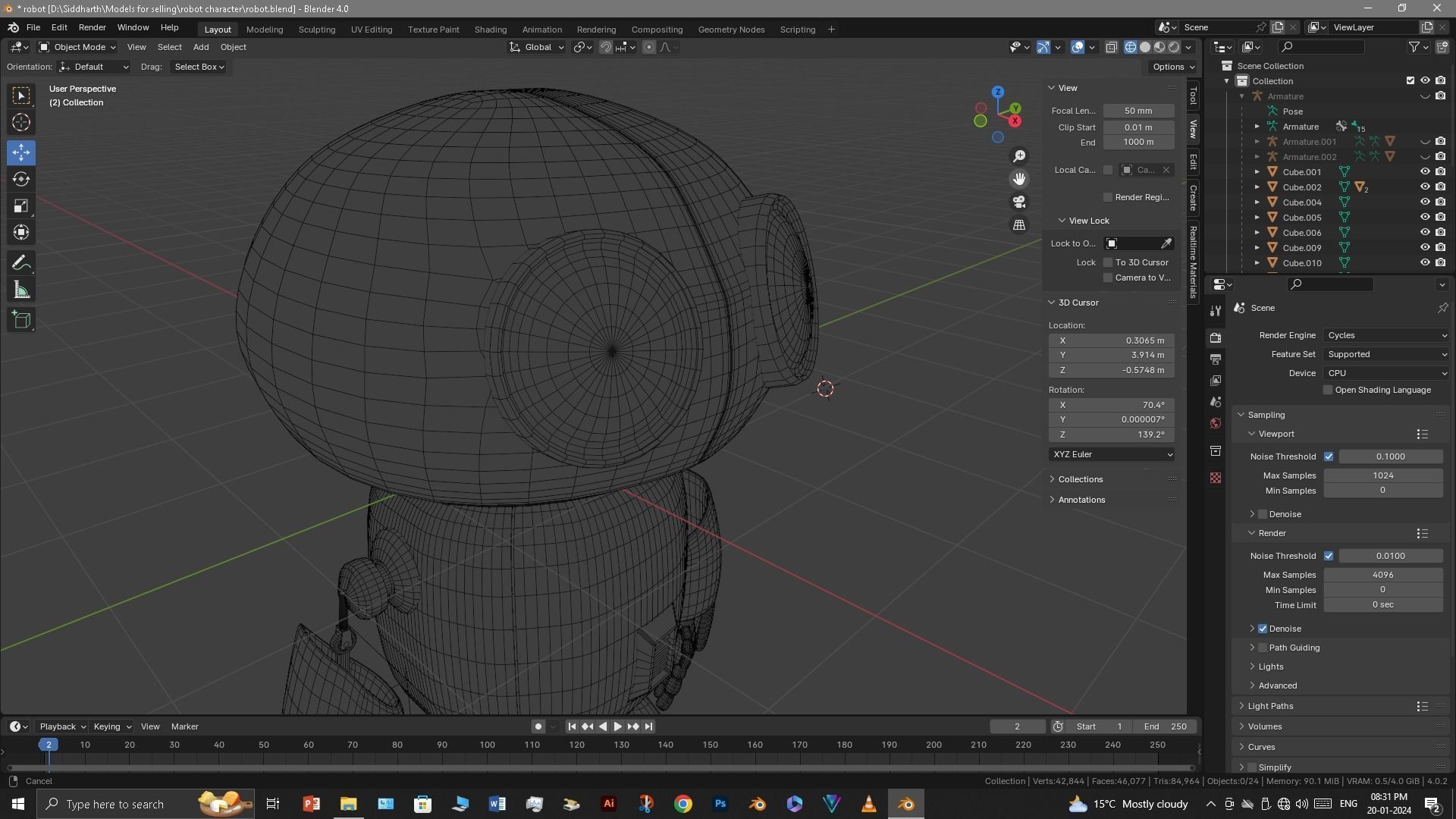 Robot Low-poly 3D model_25