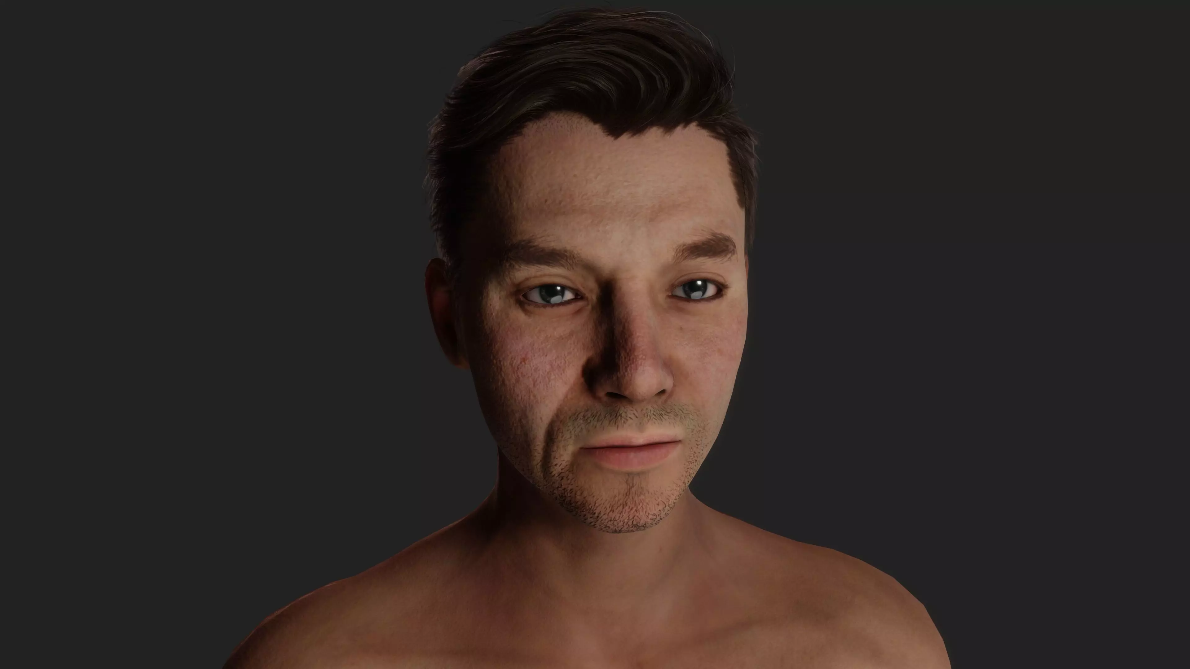 The Melancholic Elegance 35-Year-Old Man in Green Shorts 3D model_0