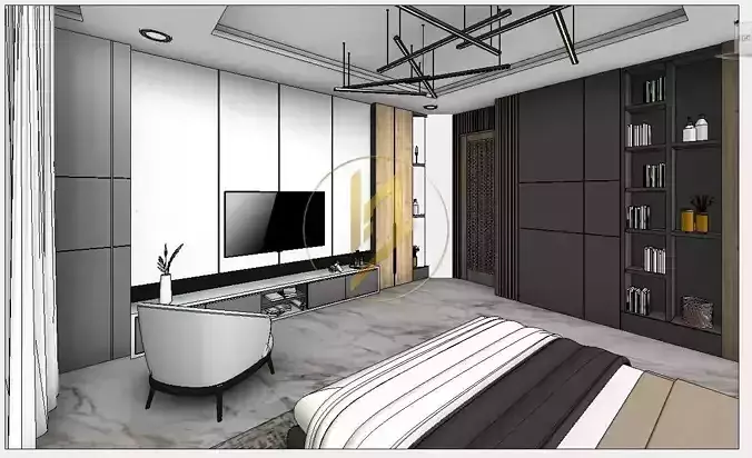 Revit Interior Bedroom full parametric family