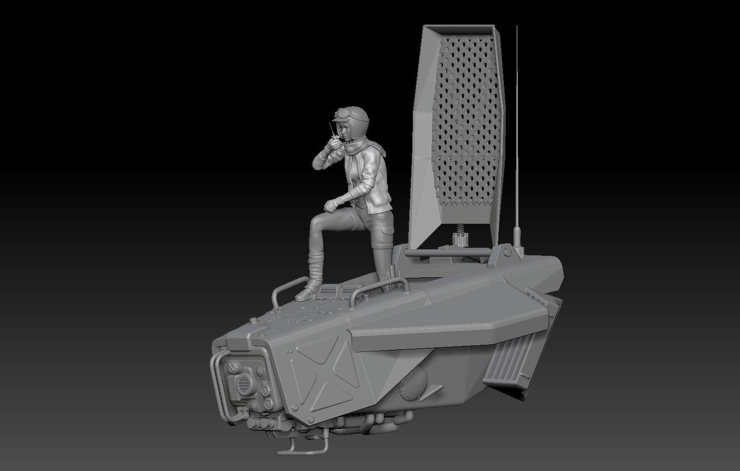 APOCALYPSE GARAGE MECHA MILITARY GIRL 2 3D print model_1