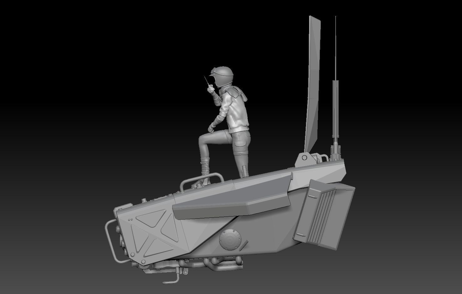 APOCALYPSE GARAGE MECHA MILITARY GIRL 2 3D print model_2