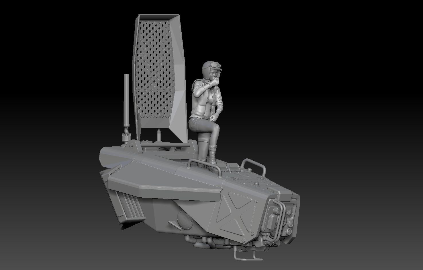 APOCALYPSE GARAGE MECHA MILITARY GIRL 2 3D print model_6