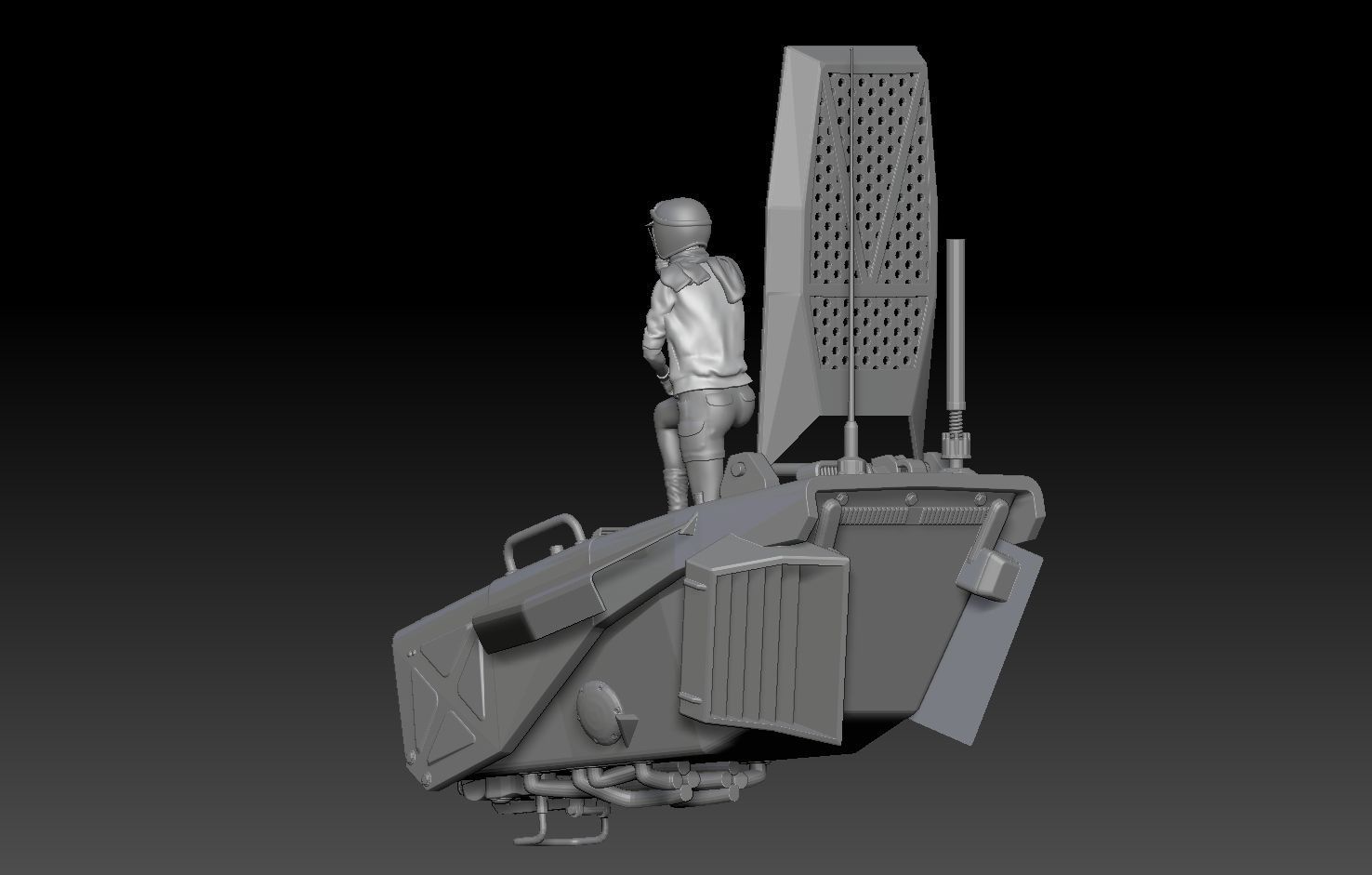 APOCALYPSE GARAGE MECHA MILITARY GIRL 2 3D print model_3