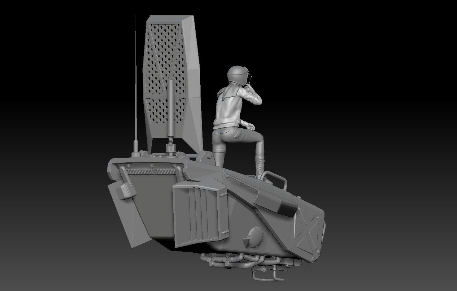 APOCALYPSE GARAGE MECHA MILITARY GIRL 2 3D print model_4