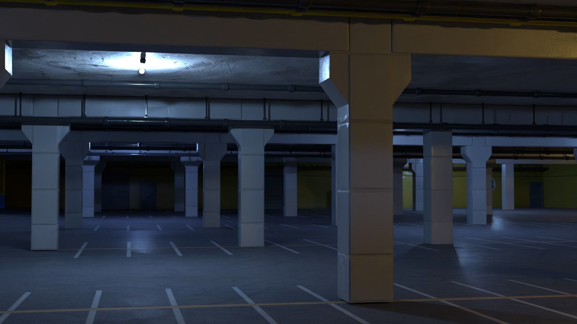 Japanese Parking Lot 3D model_7