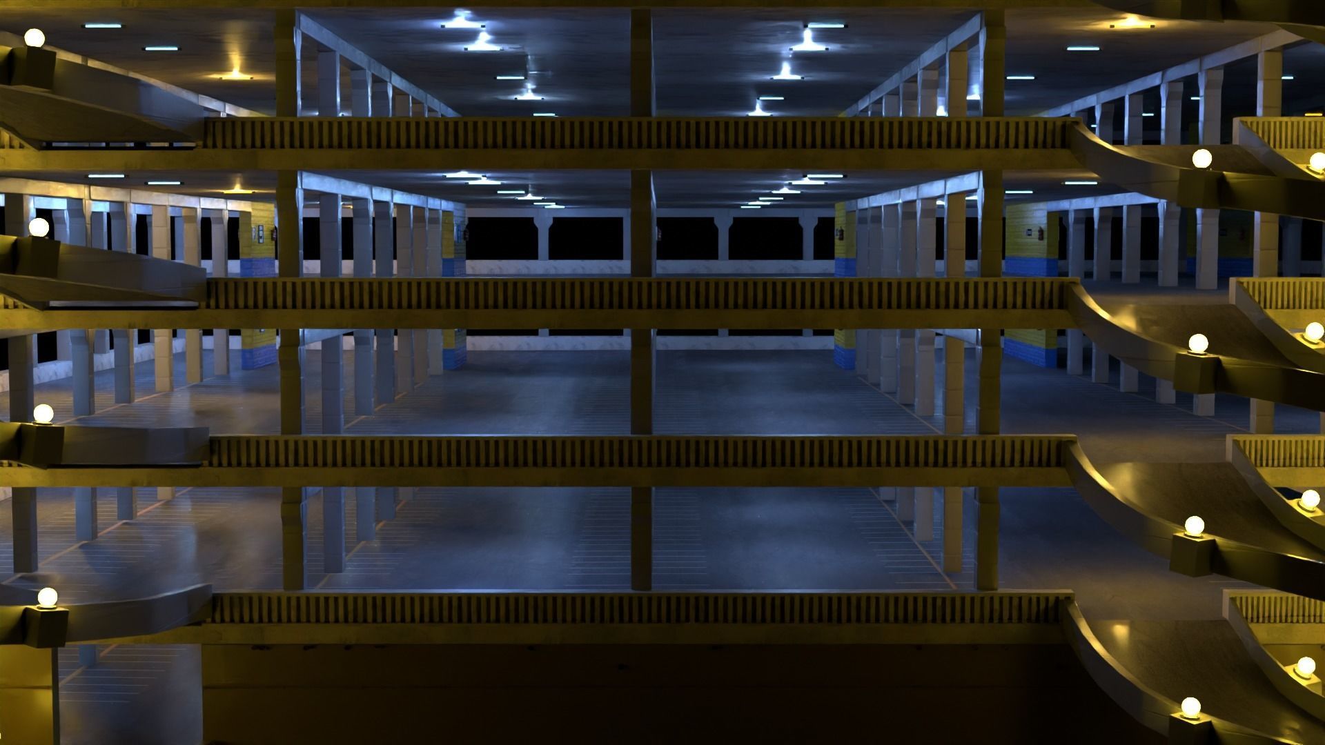 Japanese Parking Lot 3D model_8