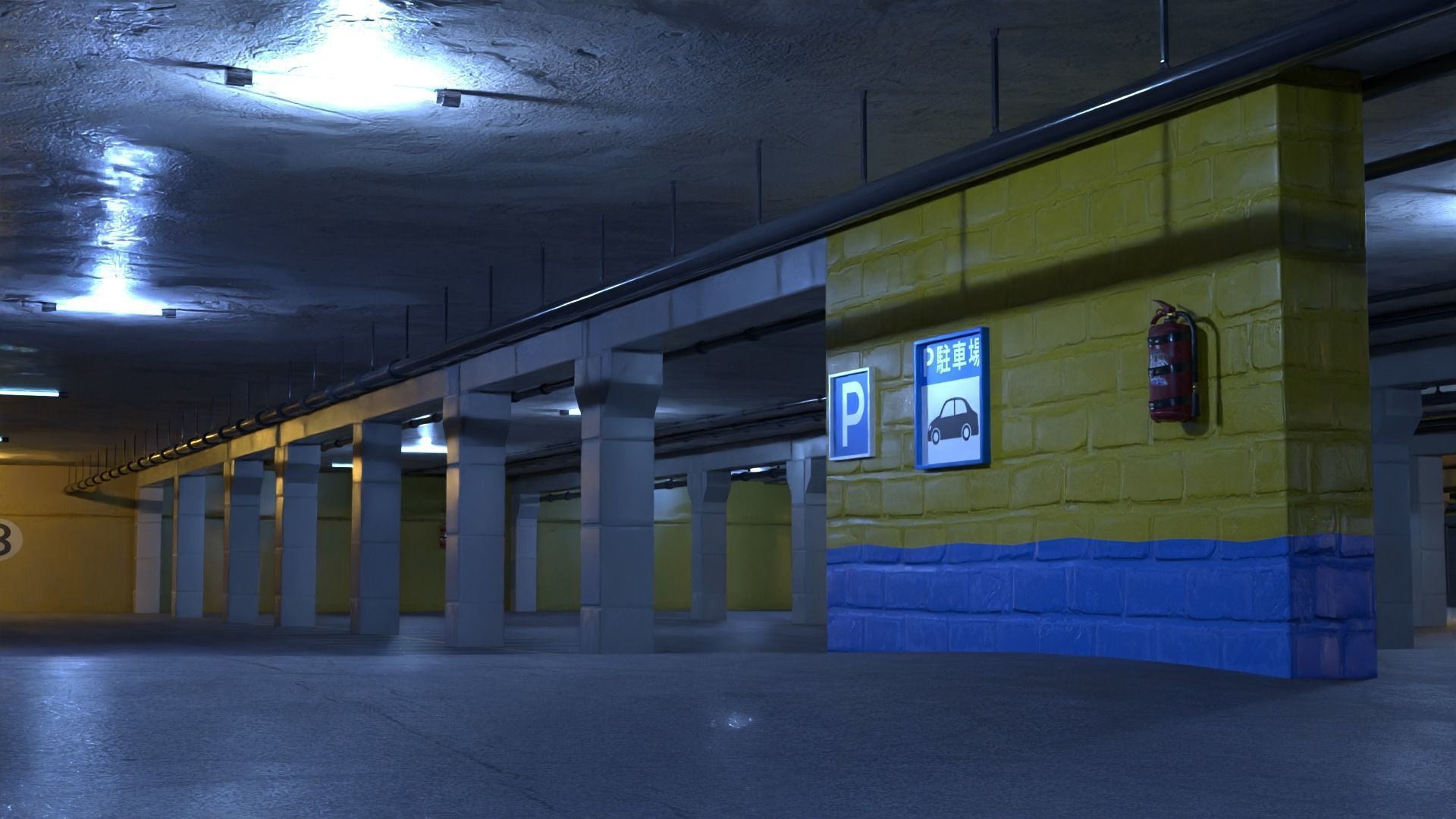 Japanese Parking Lot 3D model_5