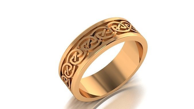 Woman celtic knot wedding ring 3D print model 3D print model