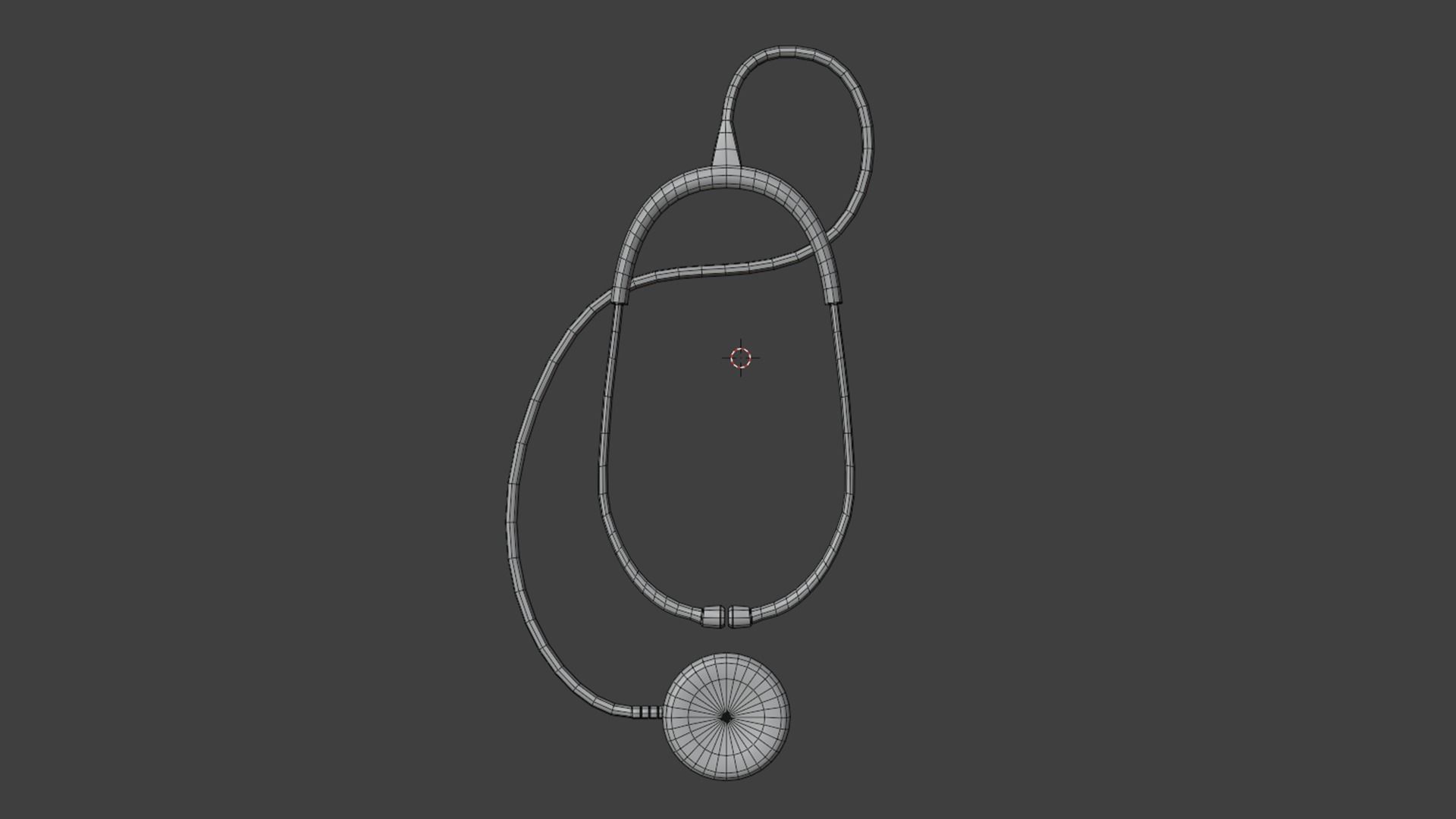 Stetoskop Low-poly 3D model_1