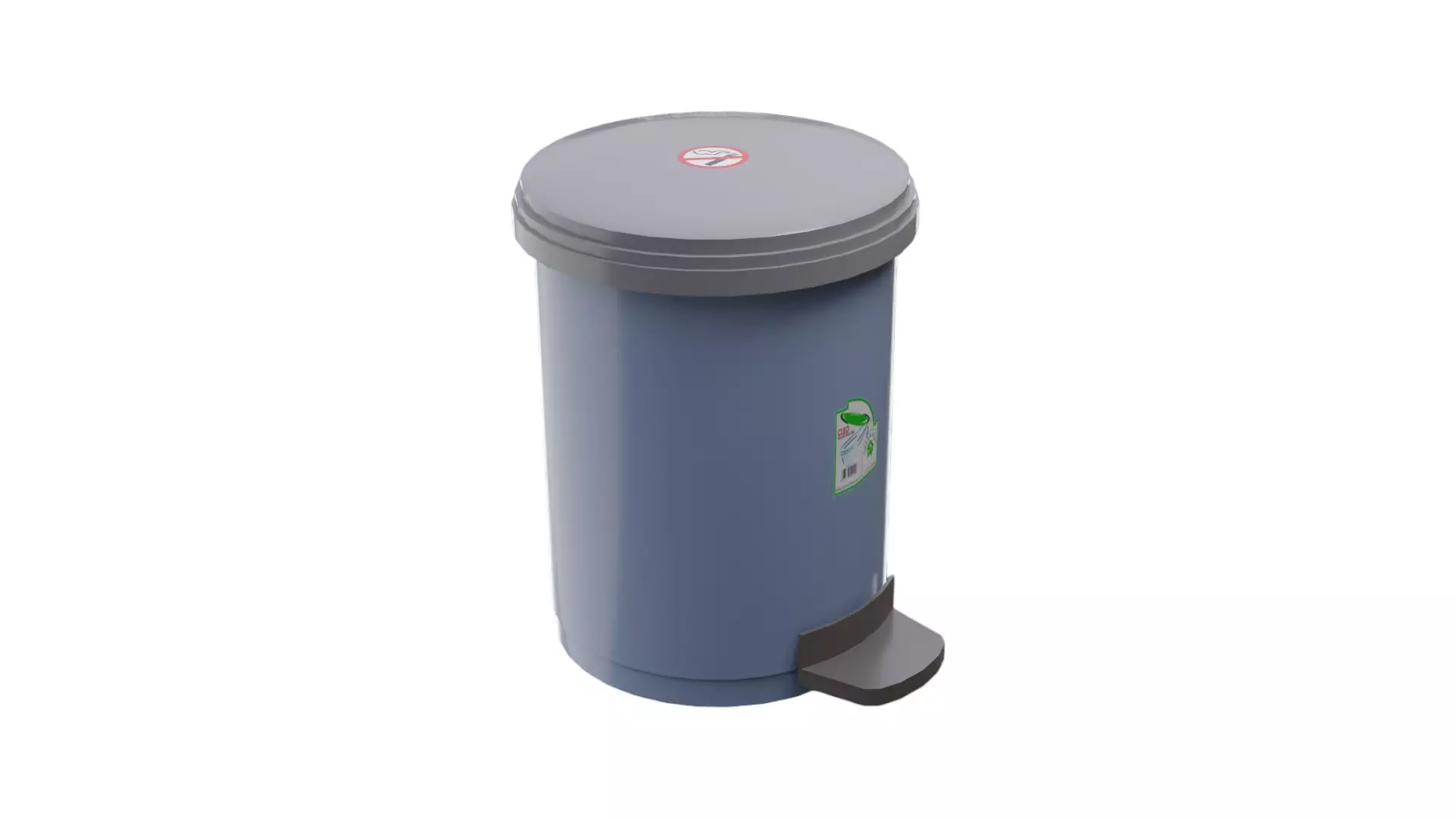 Hospital Trash Can Low-poly 3D model_0