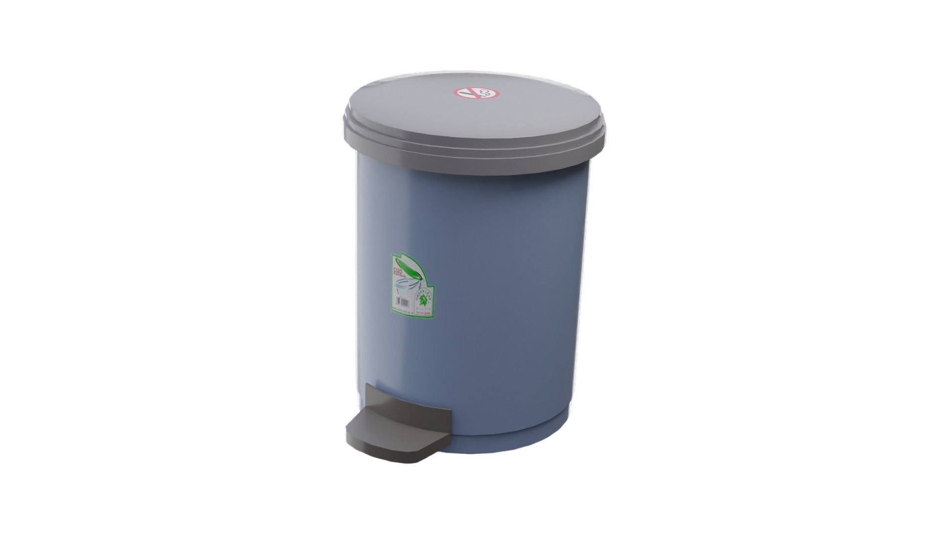 Hospital Trash Can Low-poly 3D model_2