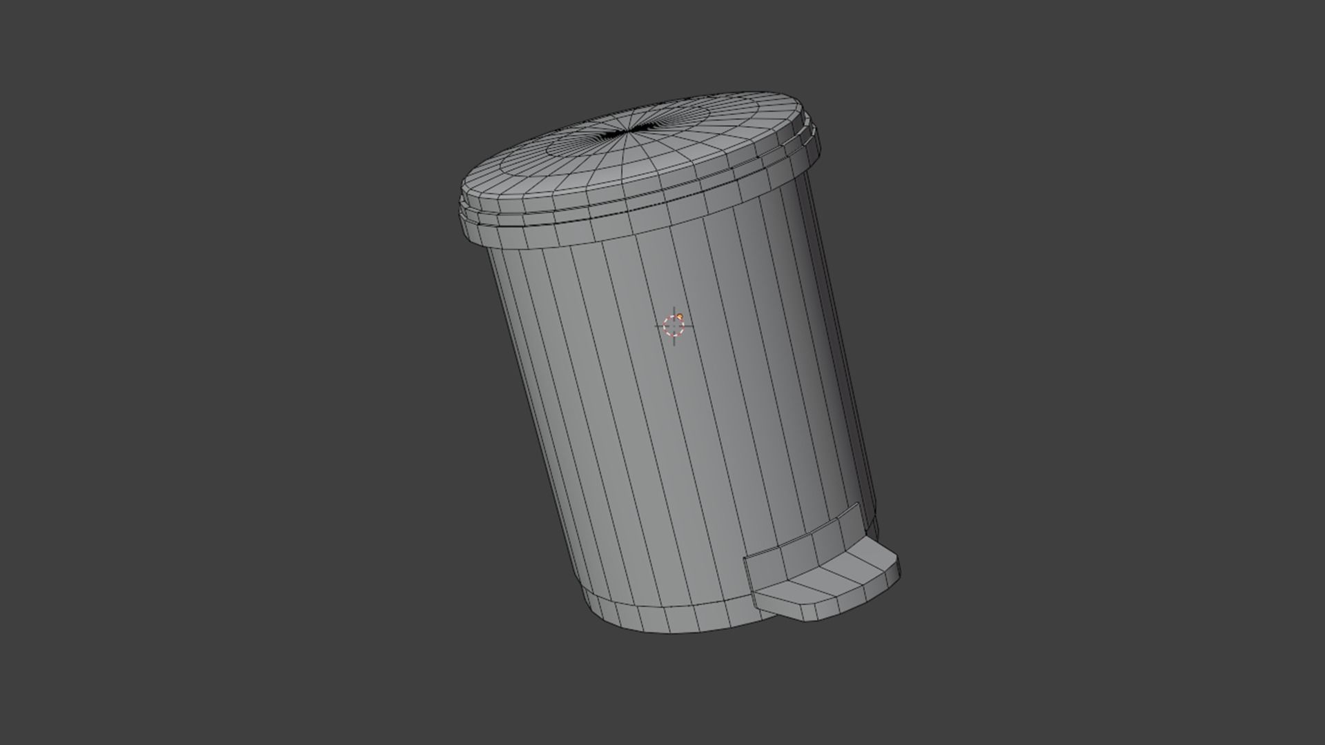 Hospital Trash Can Low-poly 3D model_1