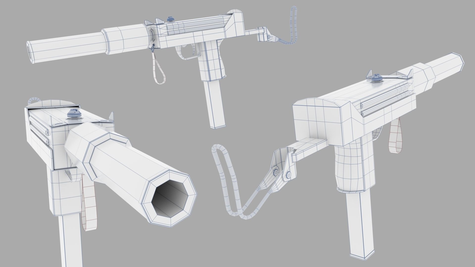 Mac 10 SMG - 3D Model Low-poly 3D model_4