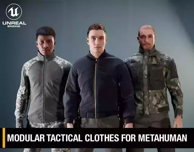 Tactical Clothes for MetaHuman - Game Ready Clothing - Rigged Low-poly 3D model
