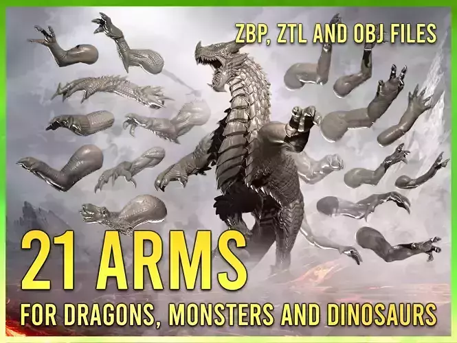 21 arms and claws for Dragons and other creatures