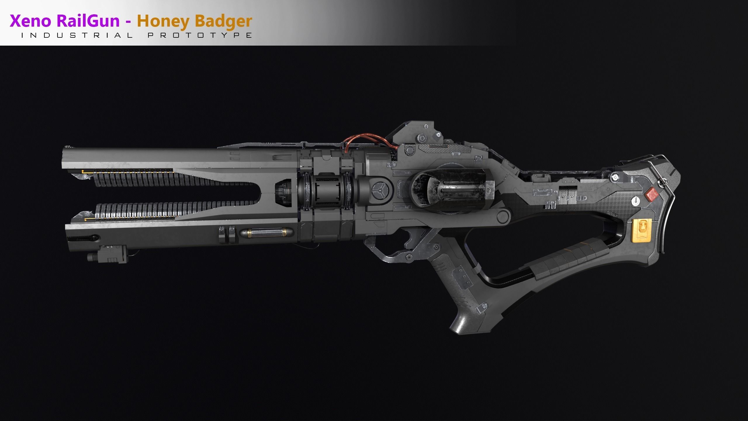 Xeno Rail Gun - A Concept 3D Weapon Low-poly 3D model_18
