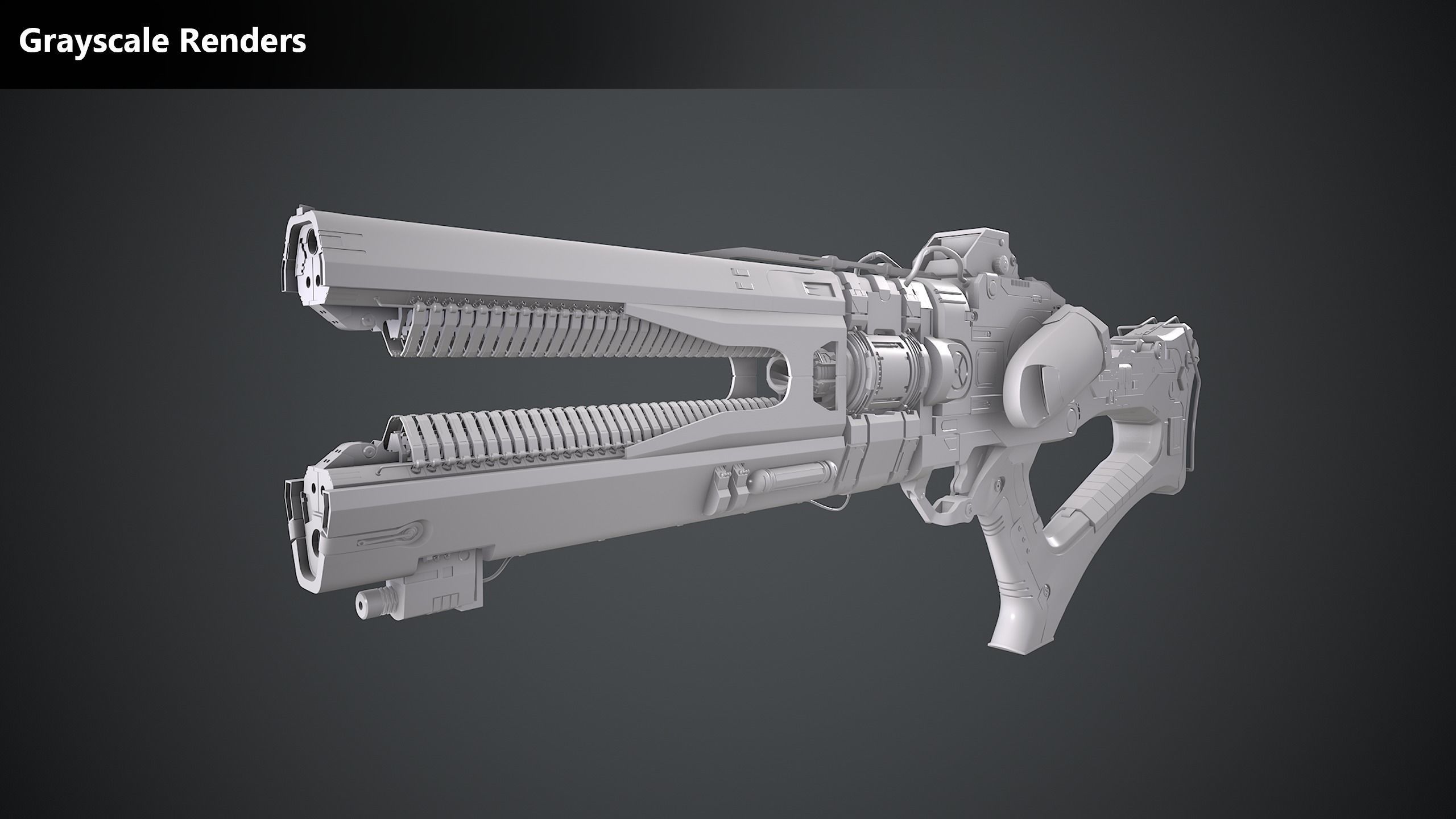Xeno Rail Gun - A Concept 3D Weapon Low-poly 3D model_9