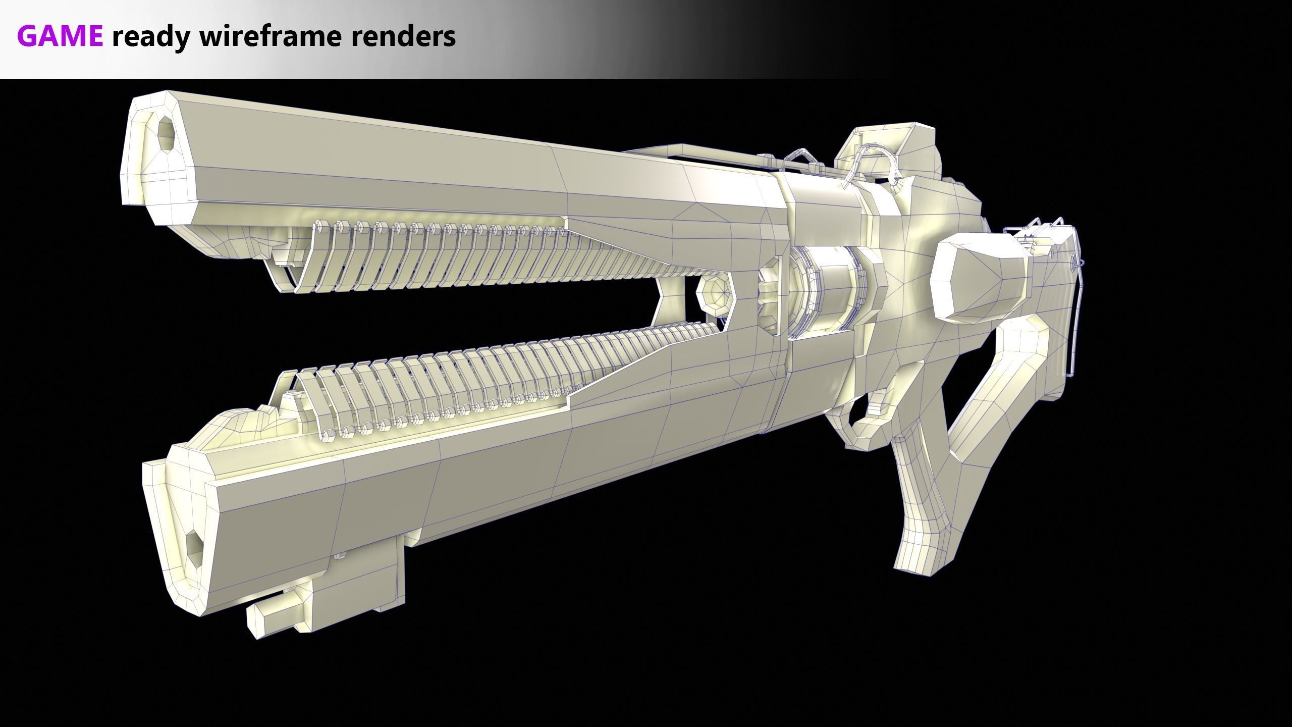 Xeno Rail Gun - A Concept 3D Weapon Low-poly 3D model_4