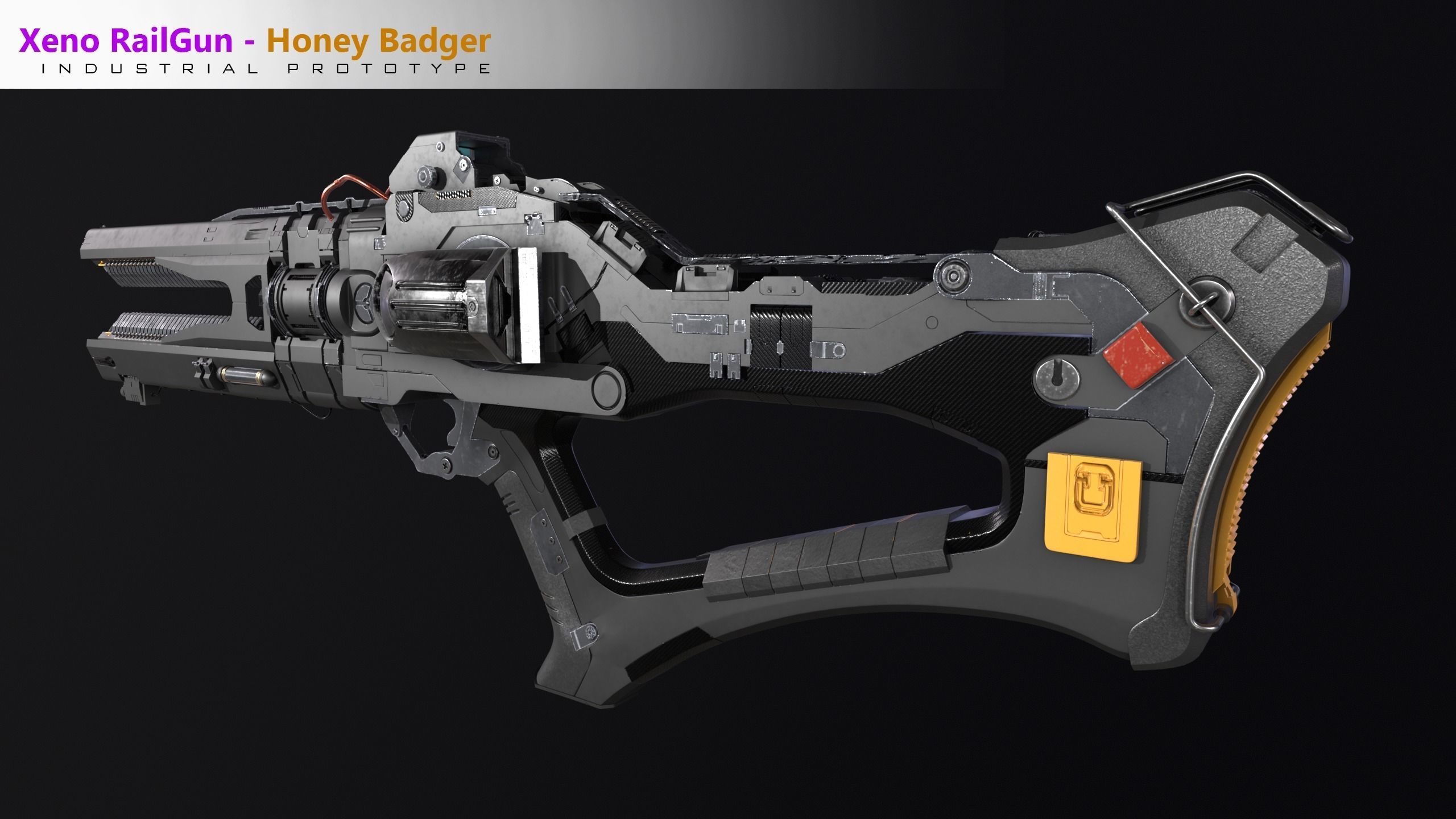 Xeno Rail Gun - A Concept 3D Weapon Low-poly 3D model_19