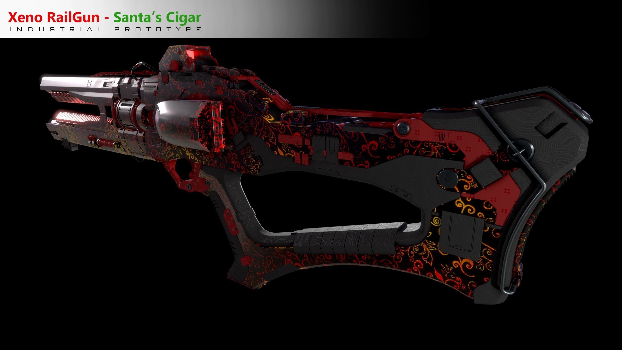 Xeno Rail Gun - A Concept 3D Weapon Low-poly 3D model_28