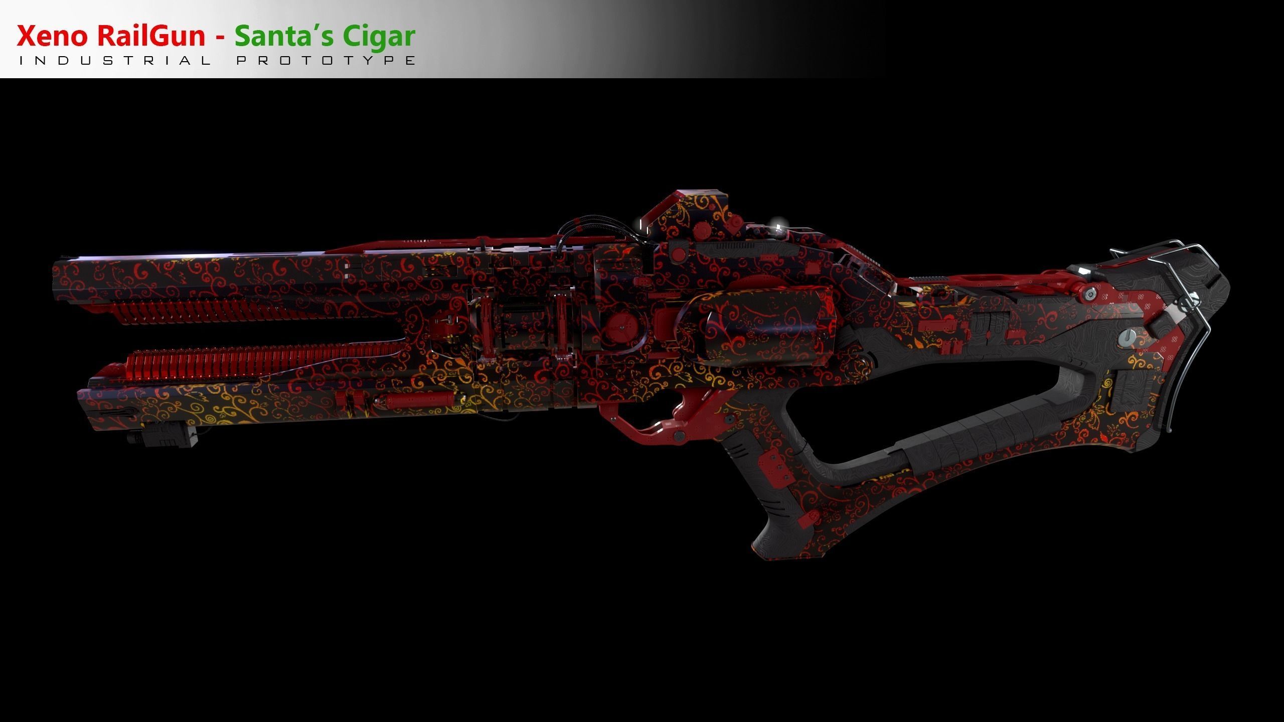 Xeno Rail Gun - A Concept 3D Weapon Low-poly 3D model_26