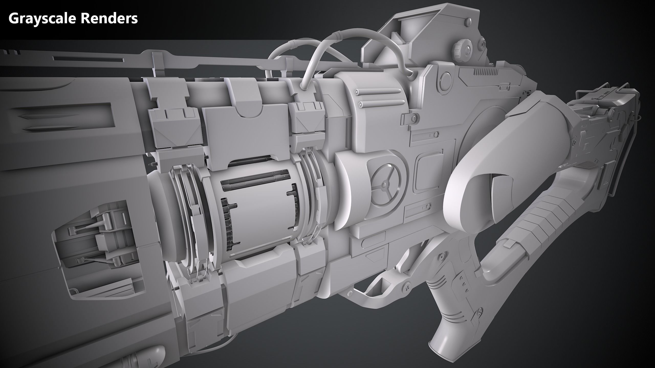 Xeno Rail Gun - A Concept 3D Weapon Low-poly 3D model_7