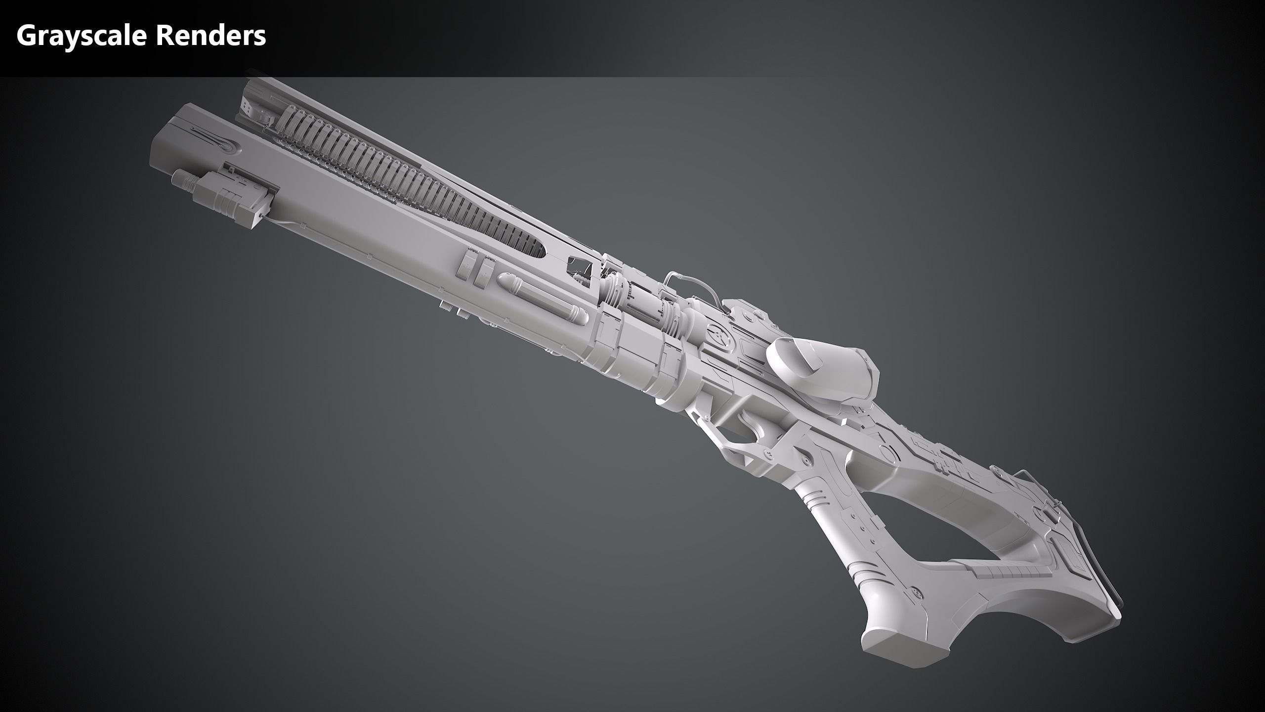 Xeno Rail Gun - A Concept 3D Weapon Low-poly 3D model_14