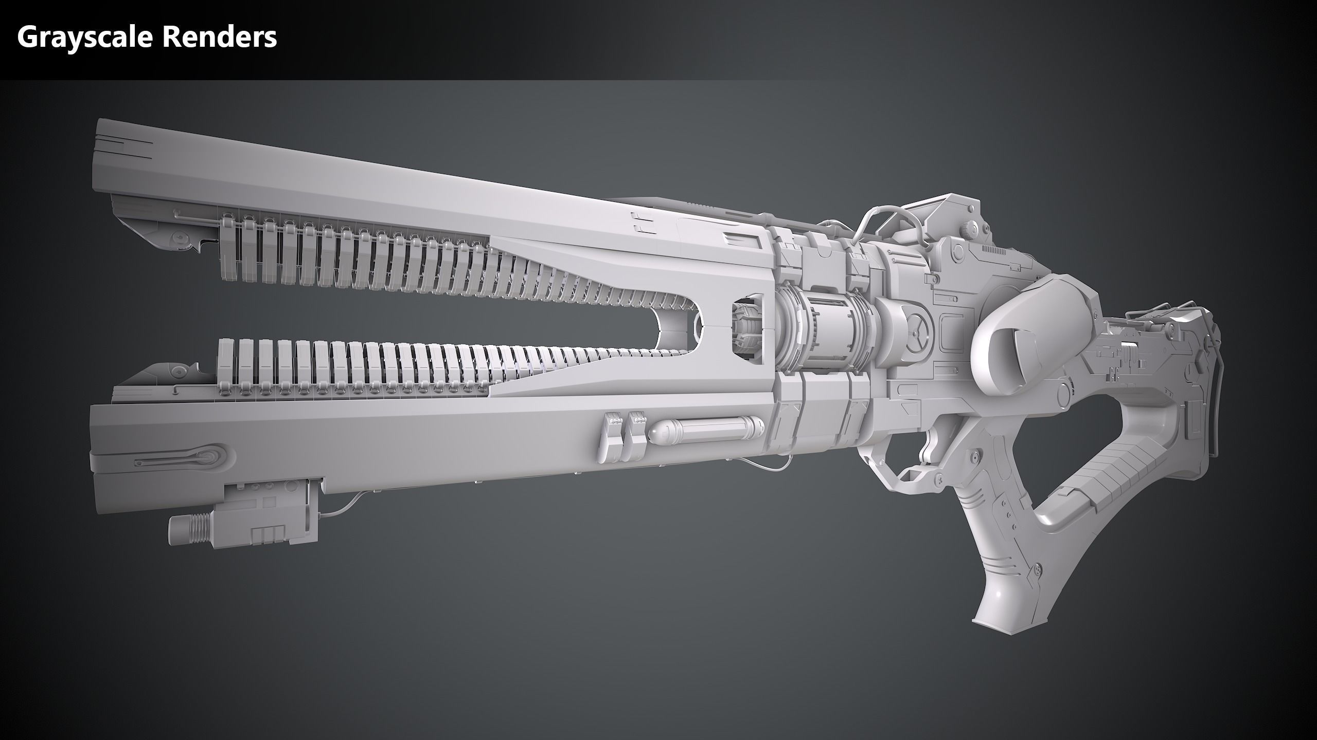 Xeno Rail Gun - A Concept 3D Weapon Low-poly 3D model_15