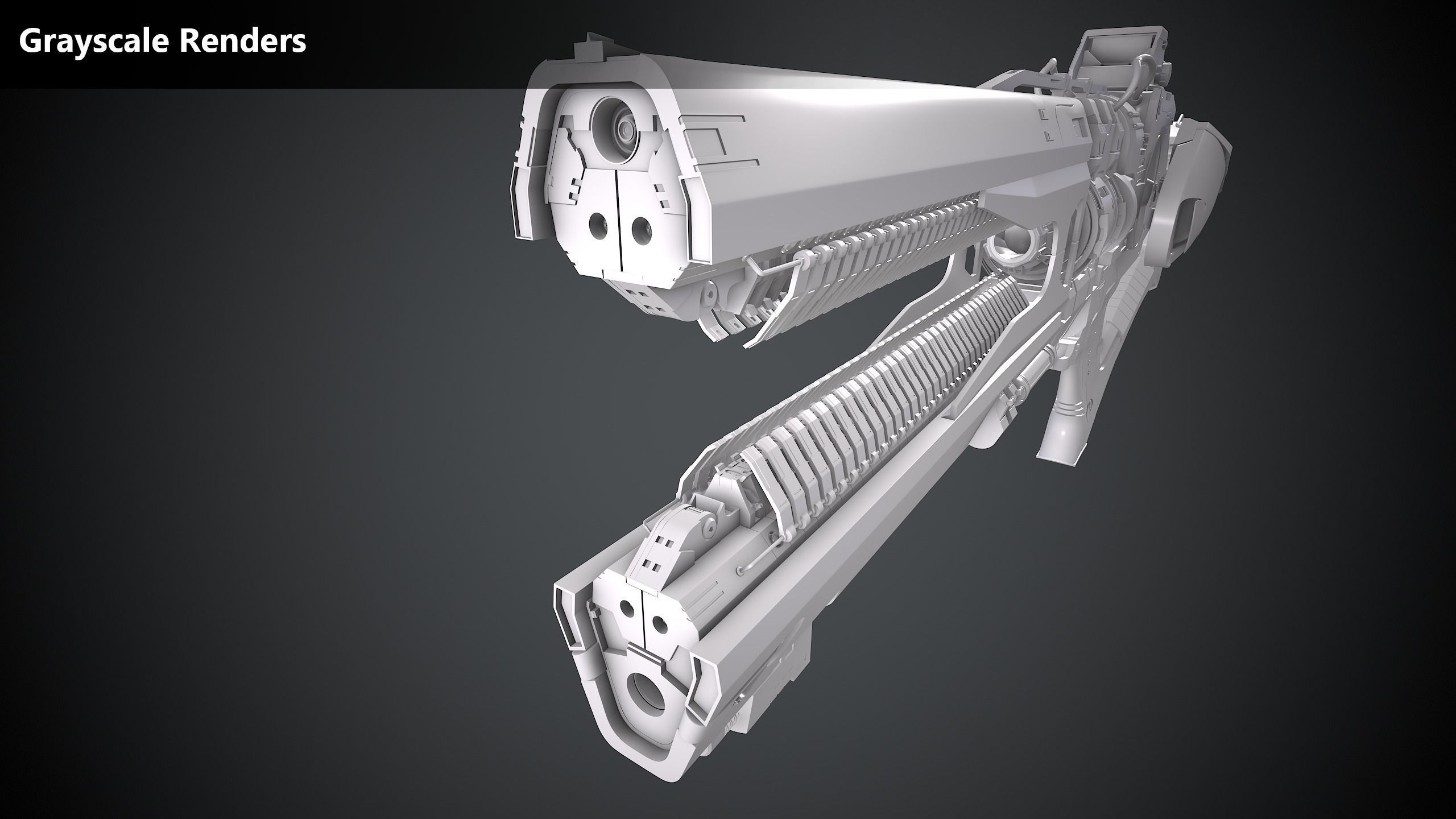 Xeno Rail Gun - A Concept 3D Weapon Low-poly 3D model_12