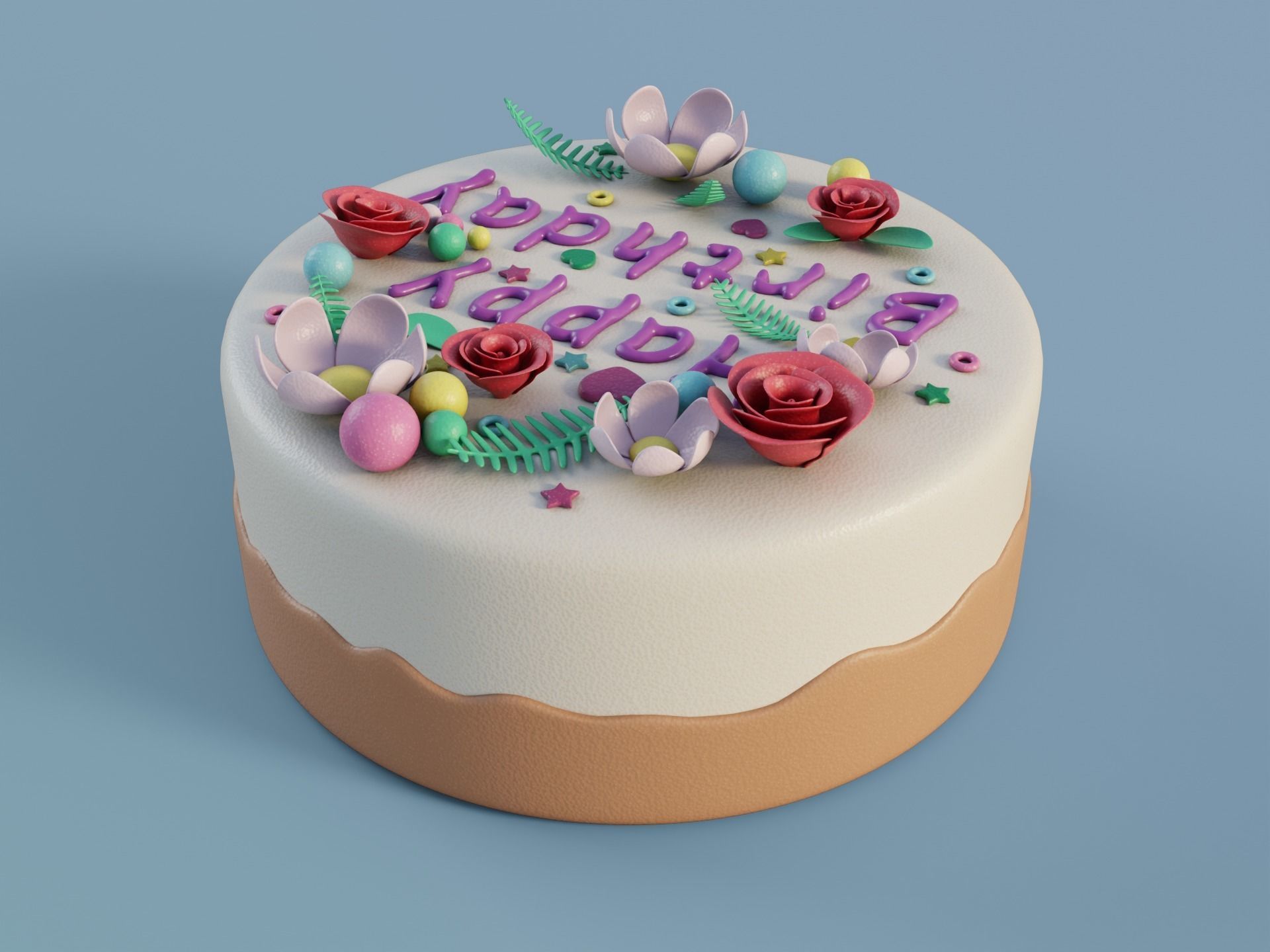 Birthday Cake 3D model_5