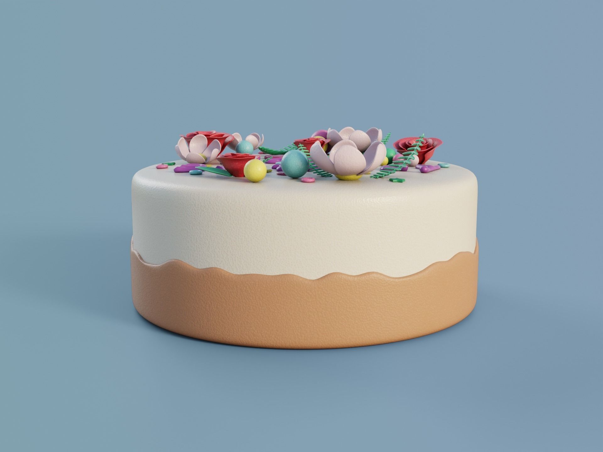 Birthday Cake 3D model_2