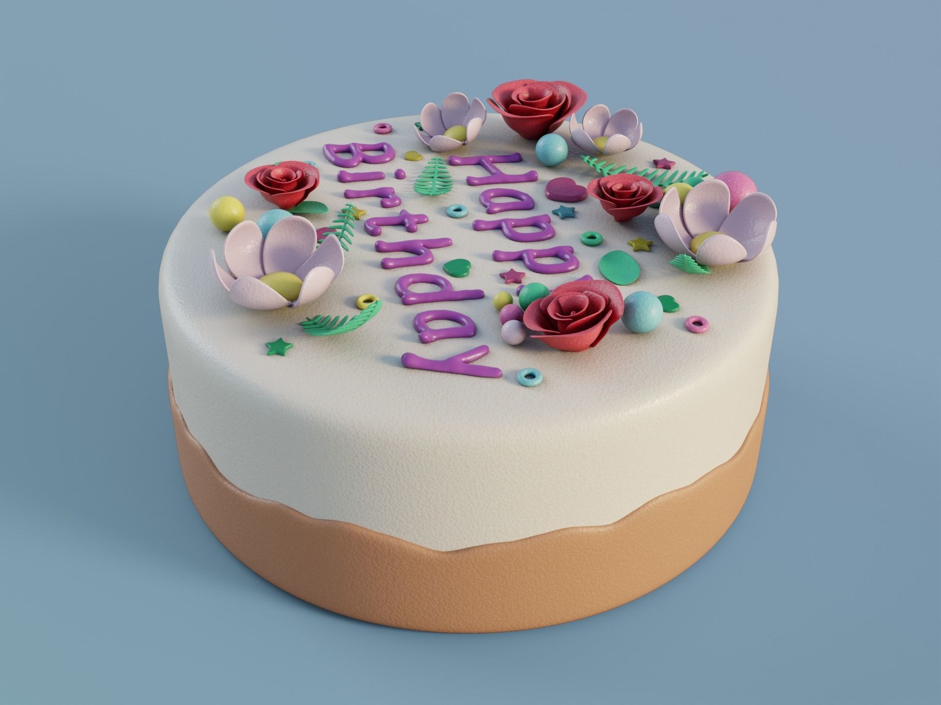 Birthday Cake 3D model_8