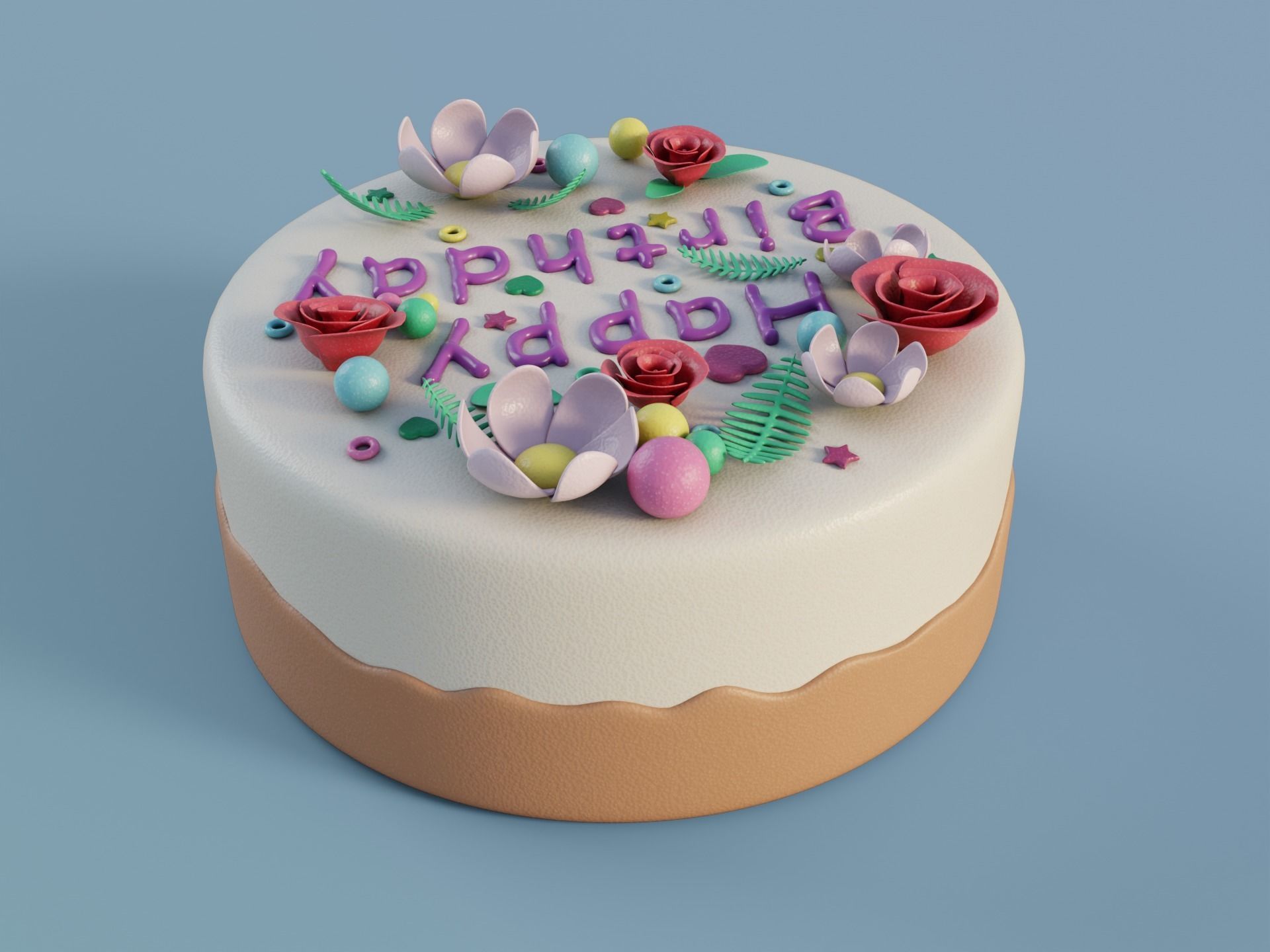 Birthday Cake 3D model_6