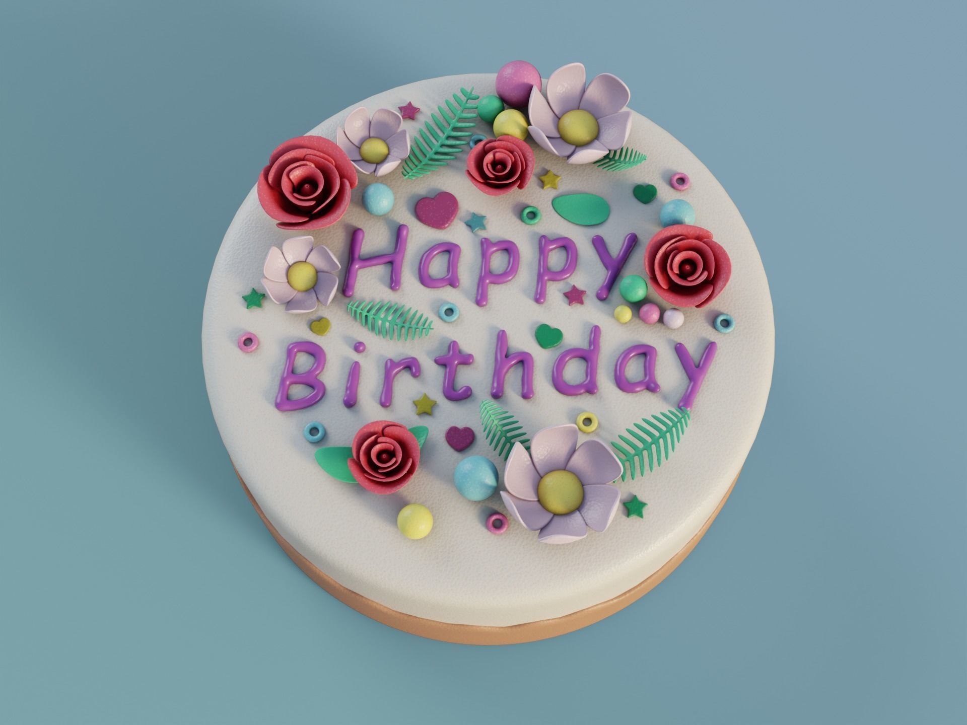 Birthday Cake 3D model_1