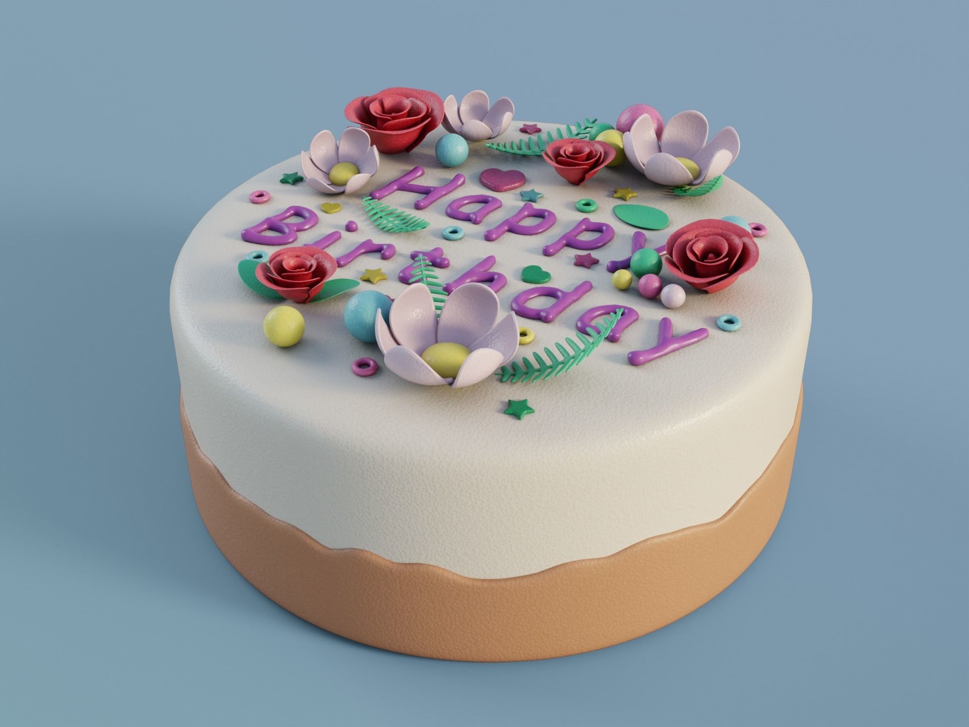 Birthday Cake 3D model_9