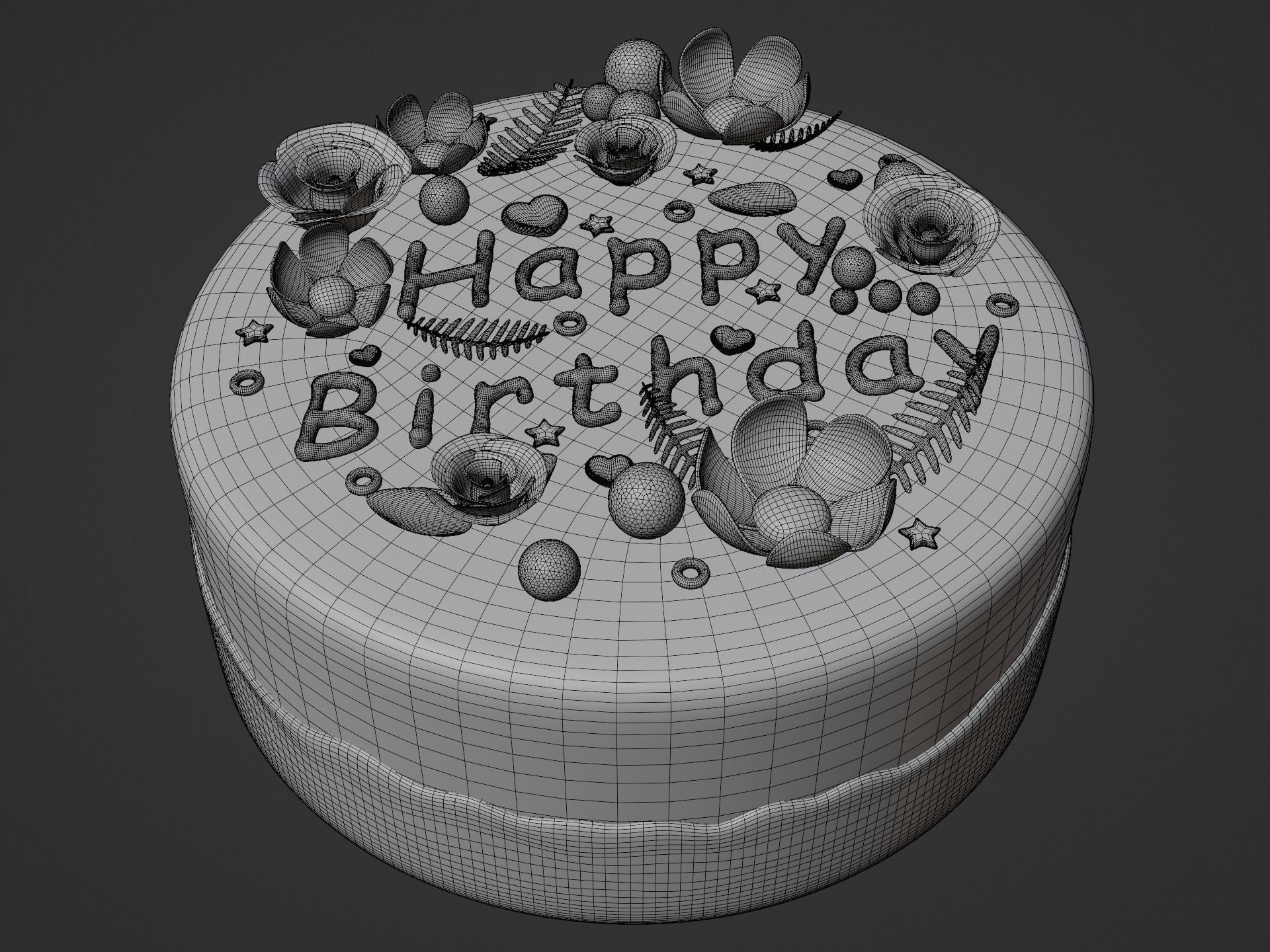 Birthday Cake 3D model_11