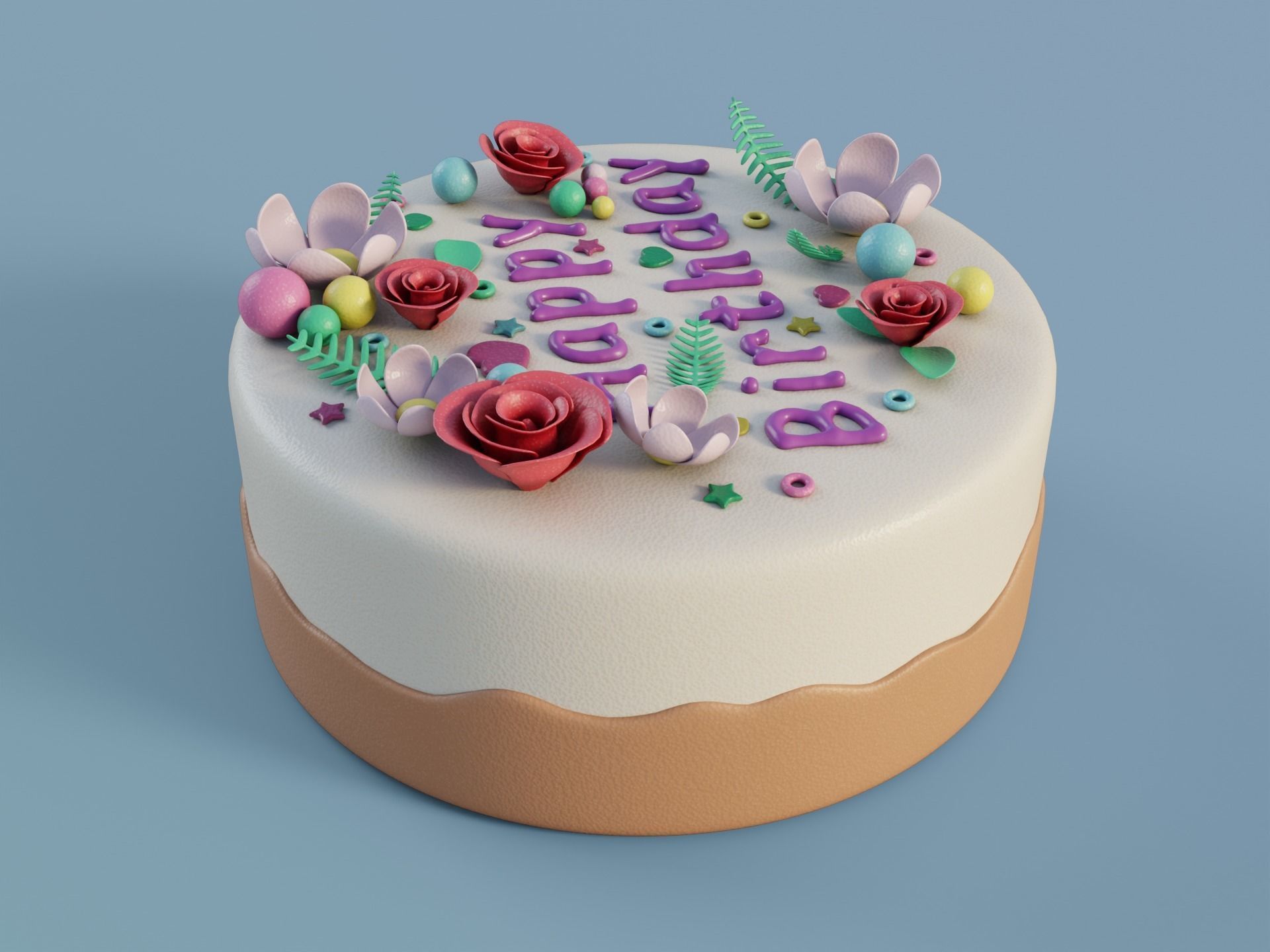 Birthday Cake 3D model_4