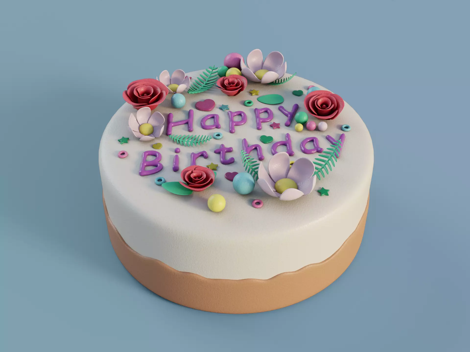 Birthday Cake 3D model_0