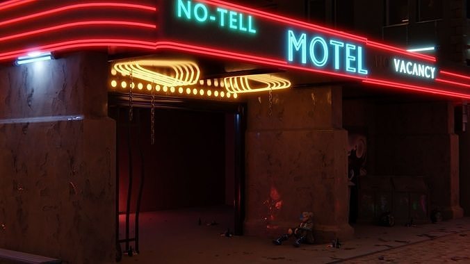 Street in cyberpunk style 3D model 5