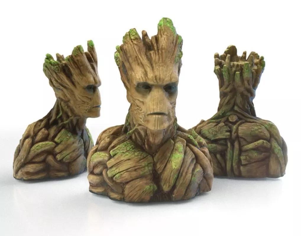 Groot Bust Sculpture 3D print model