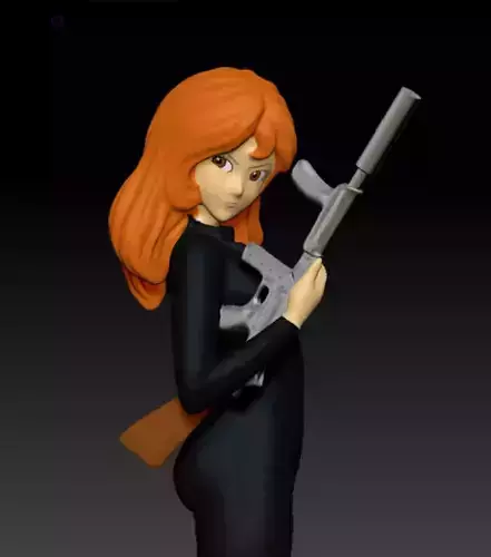 Fujiko Mine LupinIII chatacter figure ready to print 3D print model