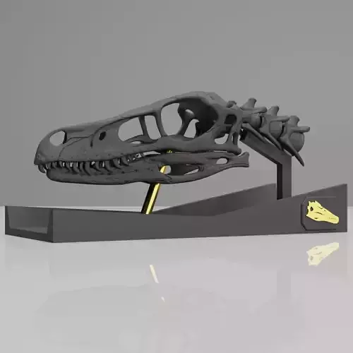 Life-Sized 3D Printable Velociraptor Mongoliensis Fossil Skull