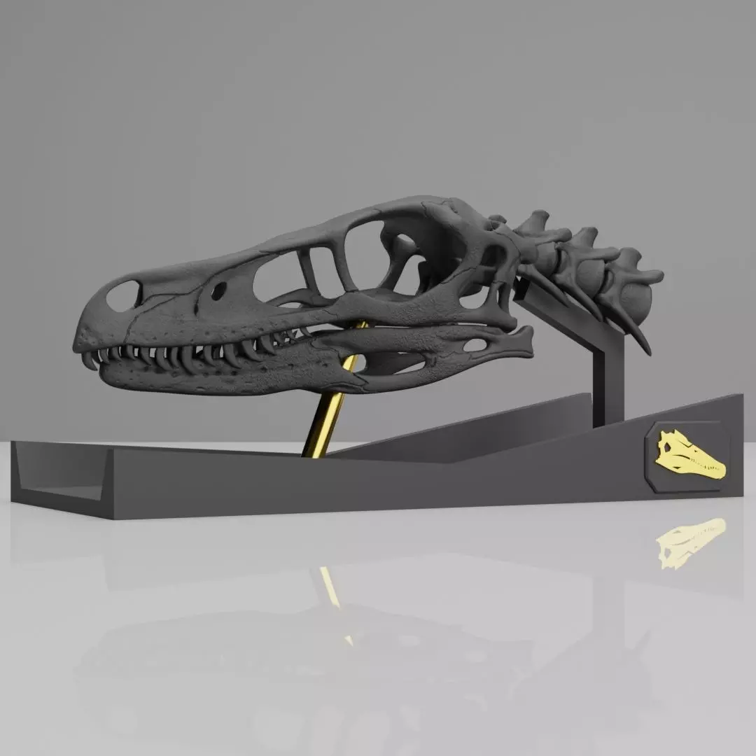 Life-Sized 3D Printable Velociraptor Mongoliensis Fossil Skull 3D print model_0