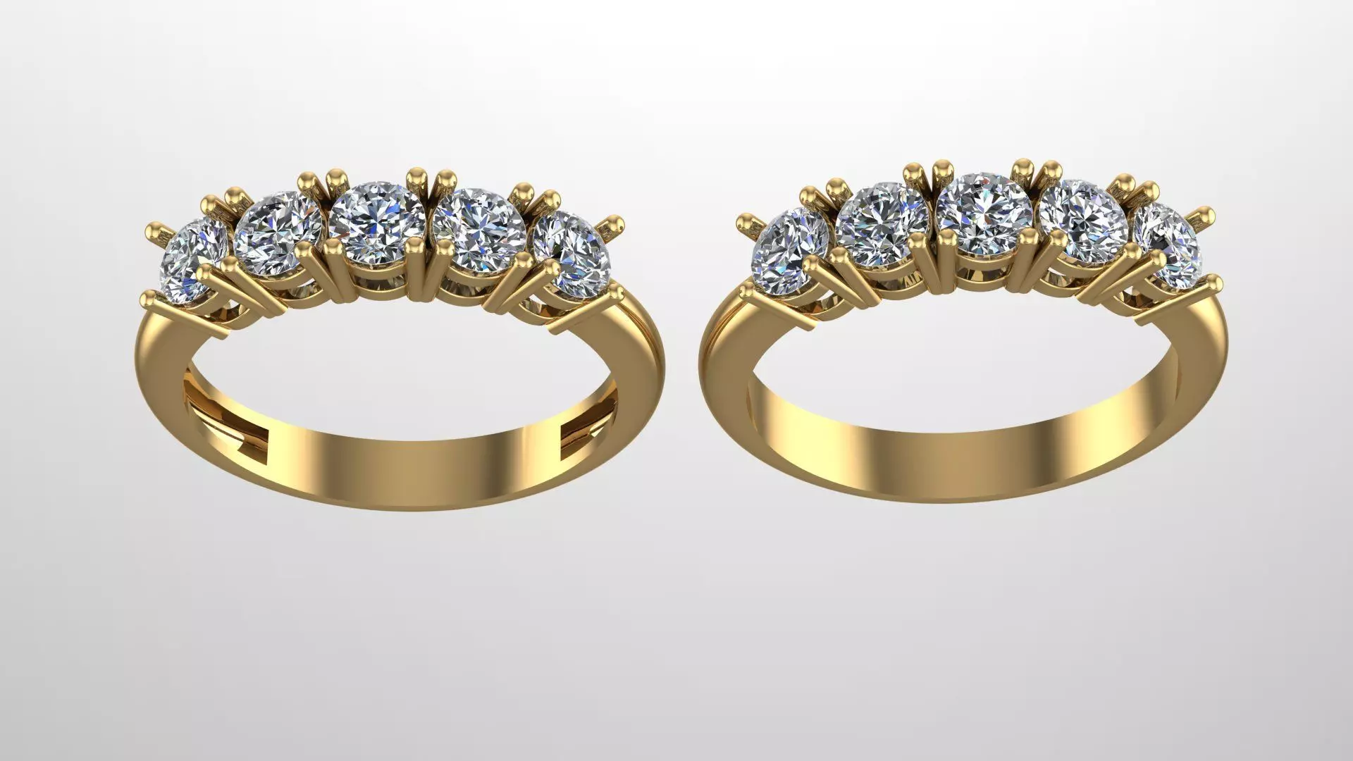 5 stone Ring 3D print model_0