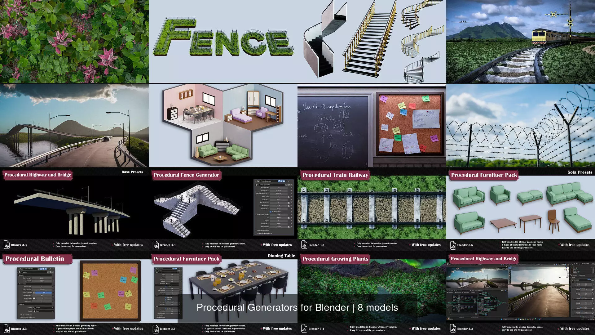 Procedural Generators for Blender 3D Model Collection_0